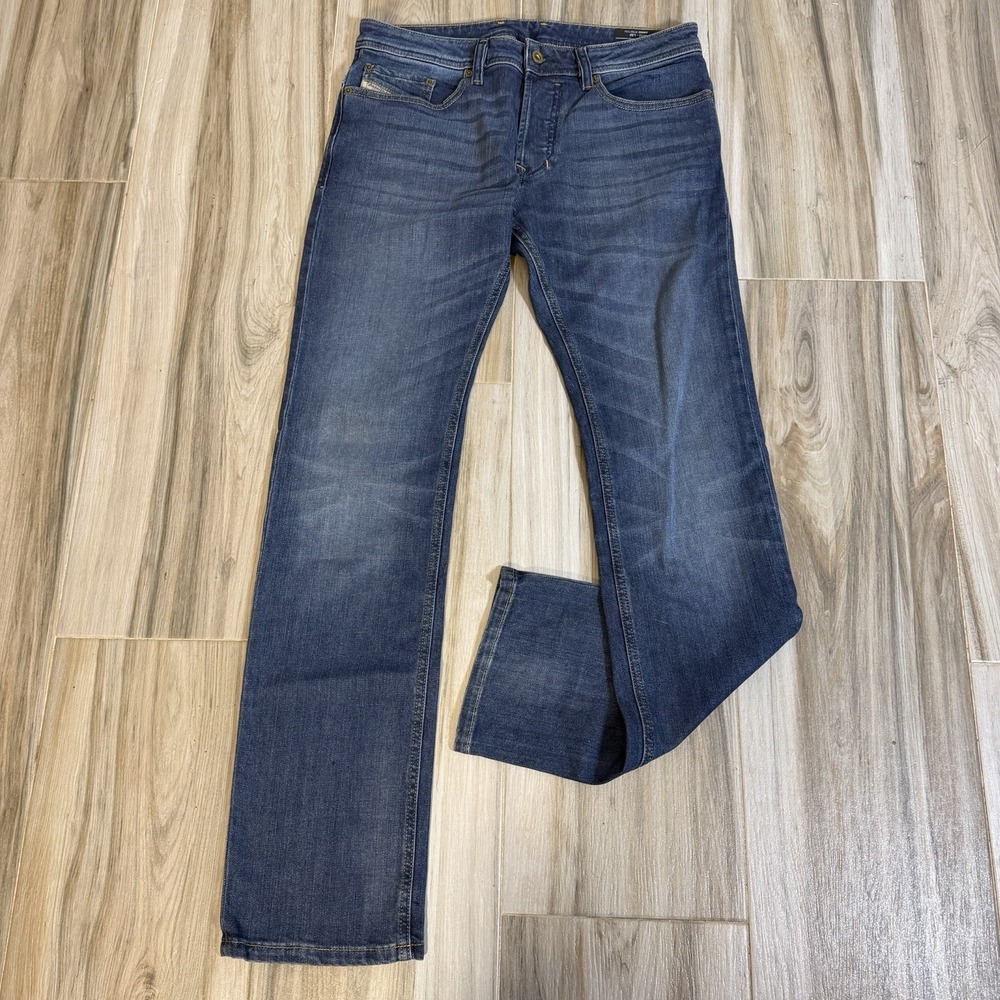 Diesel Safado Jeans Mens 32x31.5 Blue Slim Straight Stretch Denim Button Fly